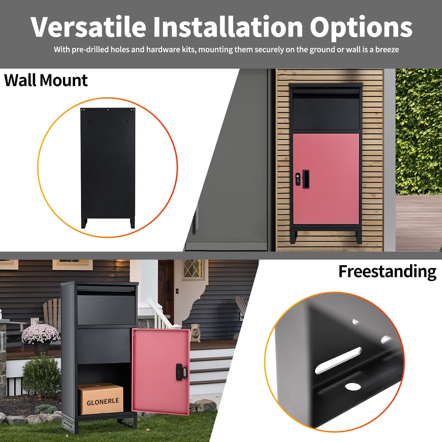 Package Delivery Boxes for Outside, Extra Large Lockable Parcel Drop Box for Outdoor, Waterproof Galvanized Alloy Parcel Mailbox, Secure Anti Theft Package Delivery Box for Porch Curbside