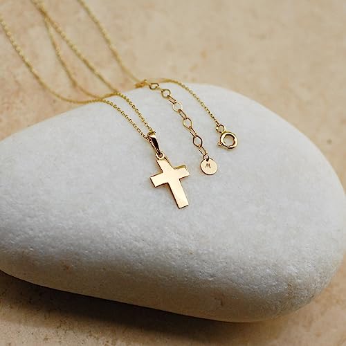 14K Solid Gold Cross Necklace for Women, Women’s Cross Necklace | Christian Necklace, Crucifix Necklace, Gift for Her