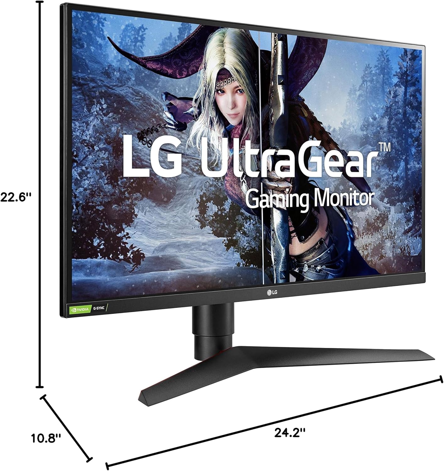 LG 27GL83A-B 27 Inch Ultragear QHD IPS 1ms NVIDIA G-SYNC Compatible Gaming Monitor, Black (Renewed)