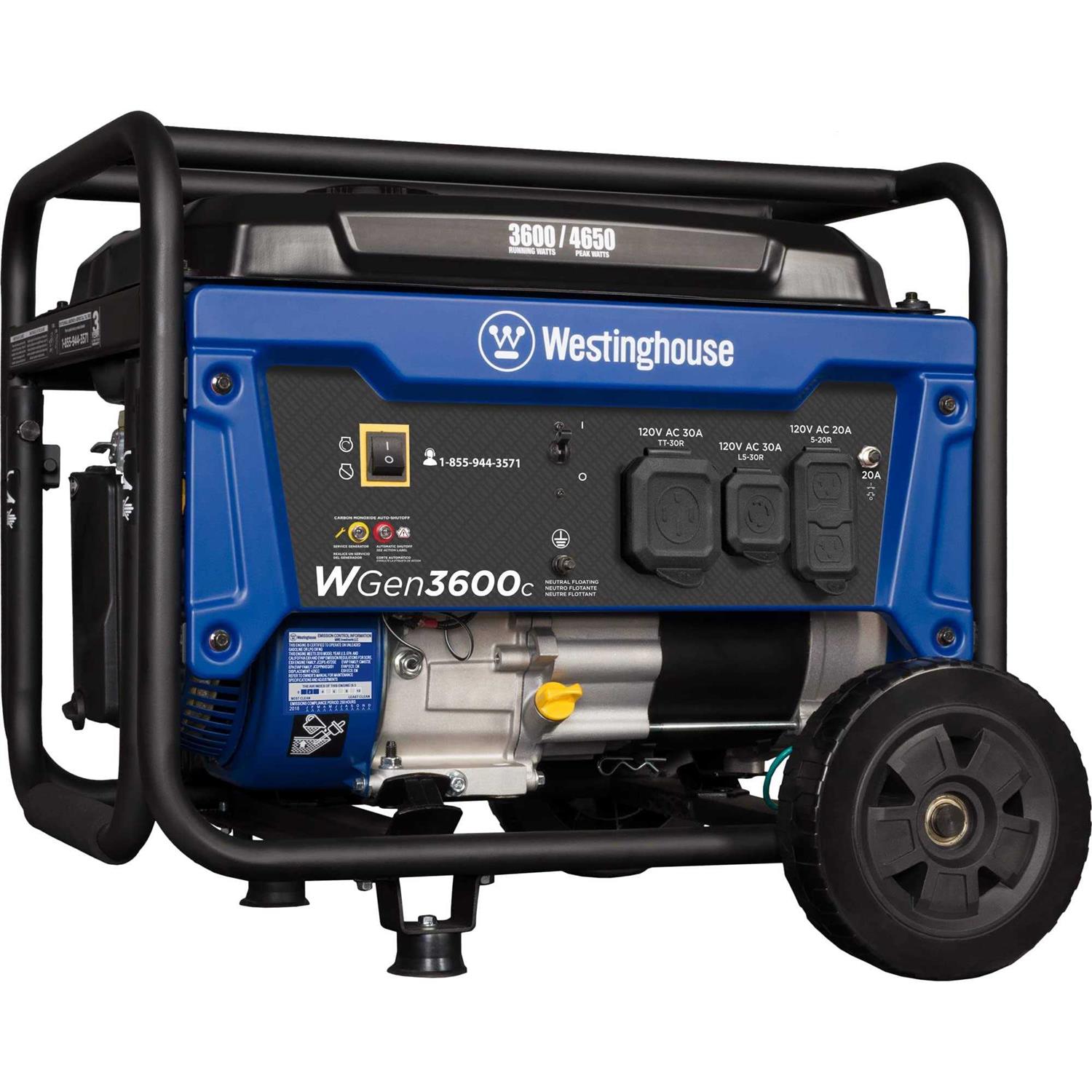 Westinghouse WGEN3600C 3600 Watt Portable Generator w/ Wheel Kit - Shop Hardware Tools Online Store