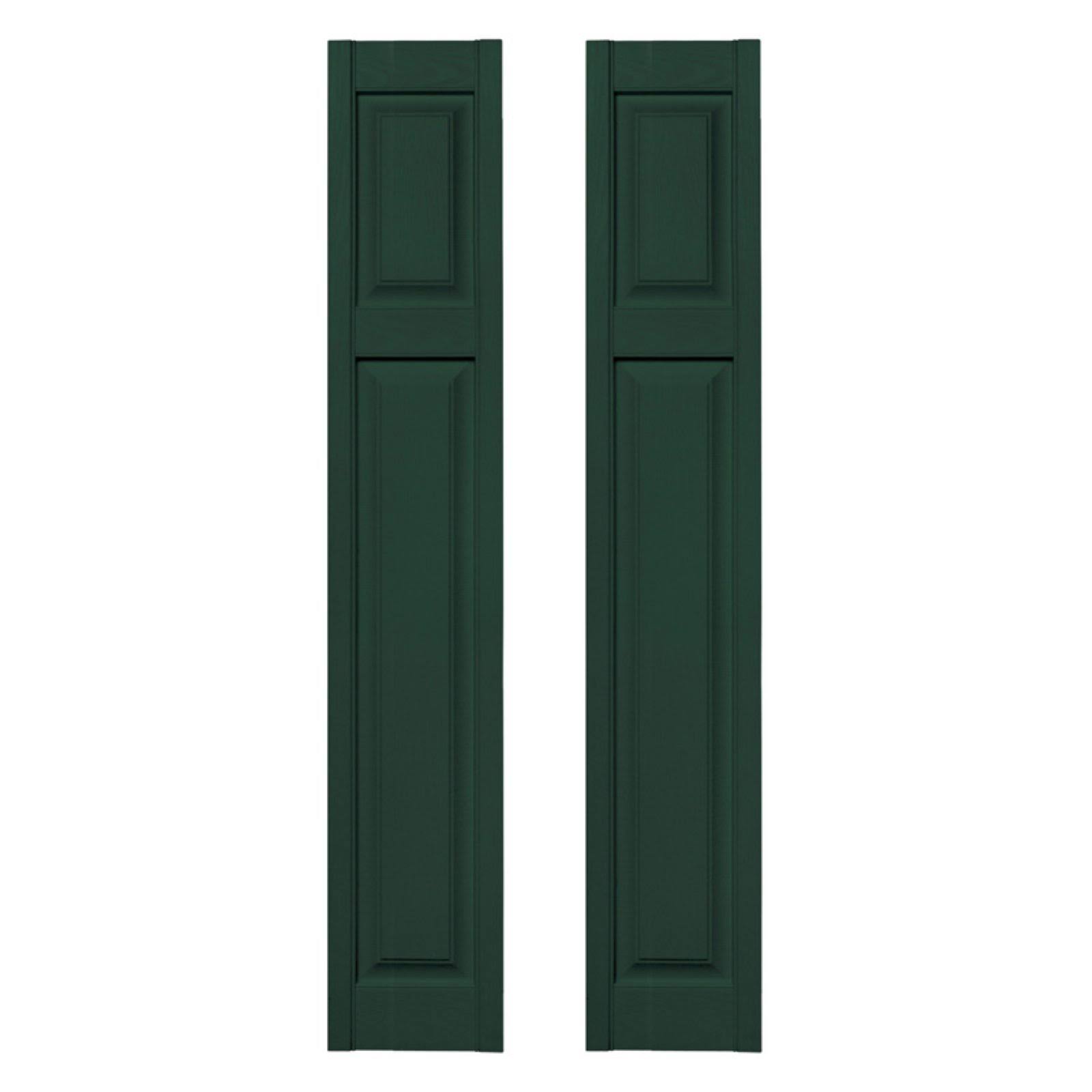 Builders Edge 12W in. Cottage Style Raised Panel Vinyl Shutters Midnight Green