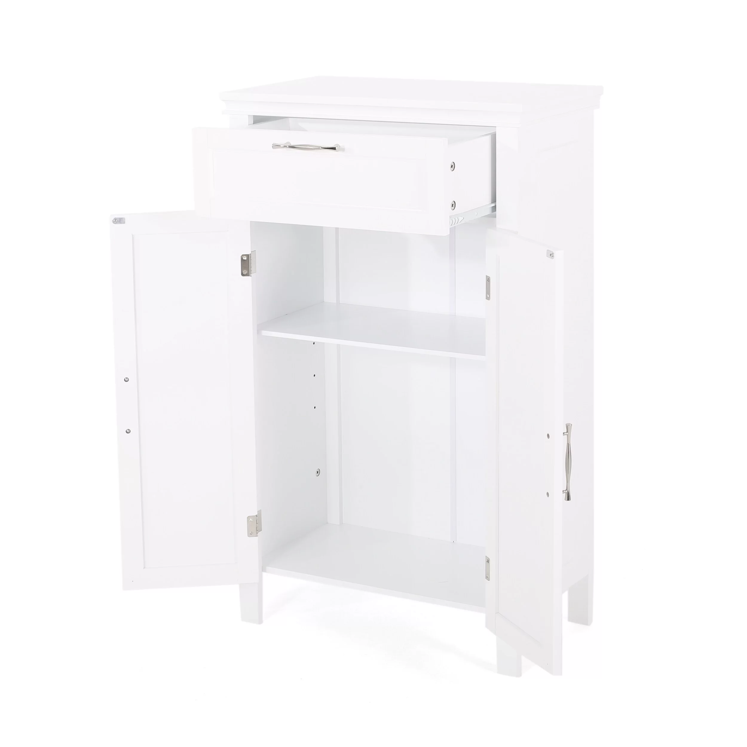 Christopher Knight Home Edgell  Manufactured Wood Bathroom 2 Door Floor Storage Cabinet with Drawer by  Grey