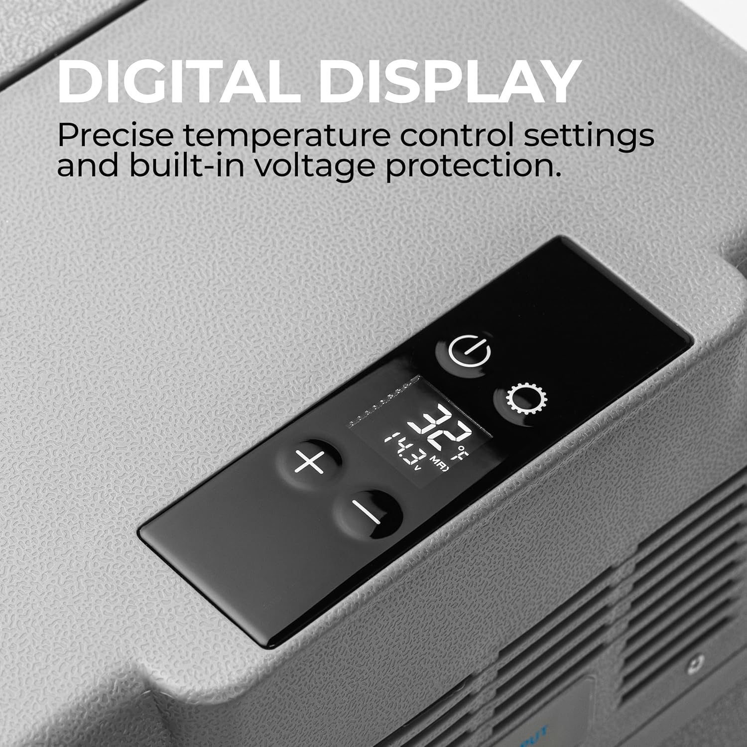 Halo Power Electric Cooler, Portable Fridge & Freezer with Iceless Design, 12/24V DC and 100-240V AC for Camping & Vehicles, 23 QT Storage Capacity
