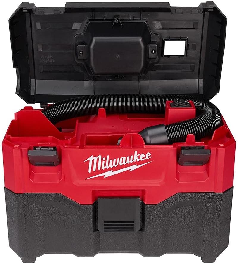 Milwaukee M18 2 Gal. 18-Volt Lithium-ion Cordless Wet/Dry Vacuum (Tool-Only), 2.8 Amp Motor, Lightweight, Tool-Box Style for Effortless Transport and Storage