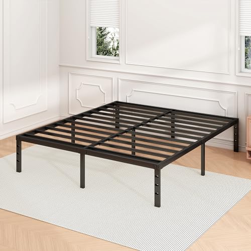 14 Inch Twin Bed Frame - Sturdy Platform Bed Frame Metal Bed Frame No Box Spring Needed Heavy Duty Twin Size Bed Frame Easy Assembly Strong Bearing Capacity, Under Bed Storage