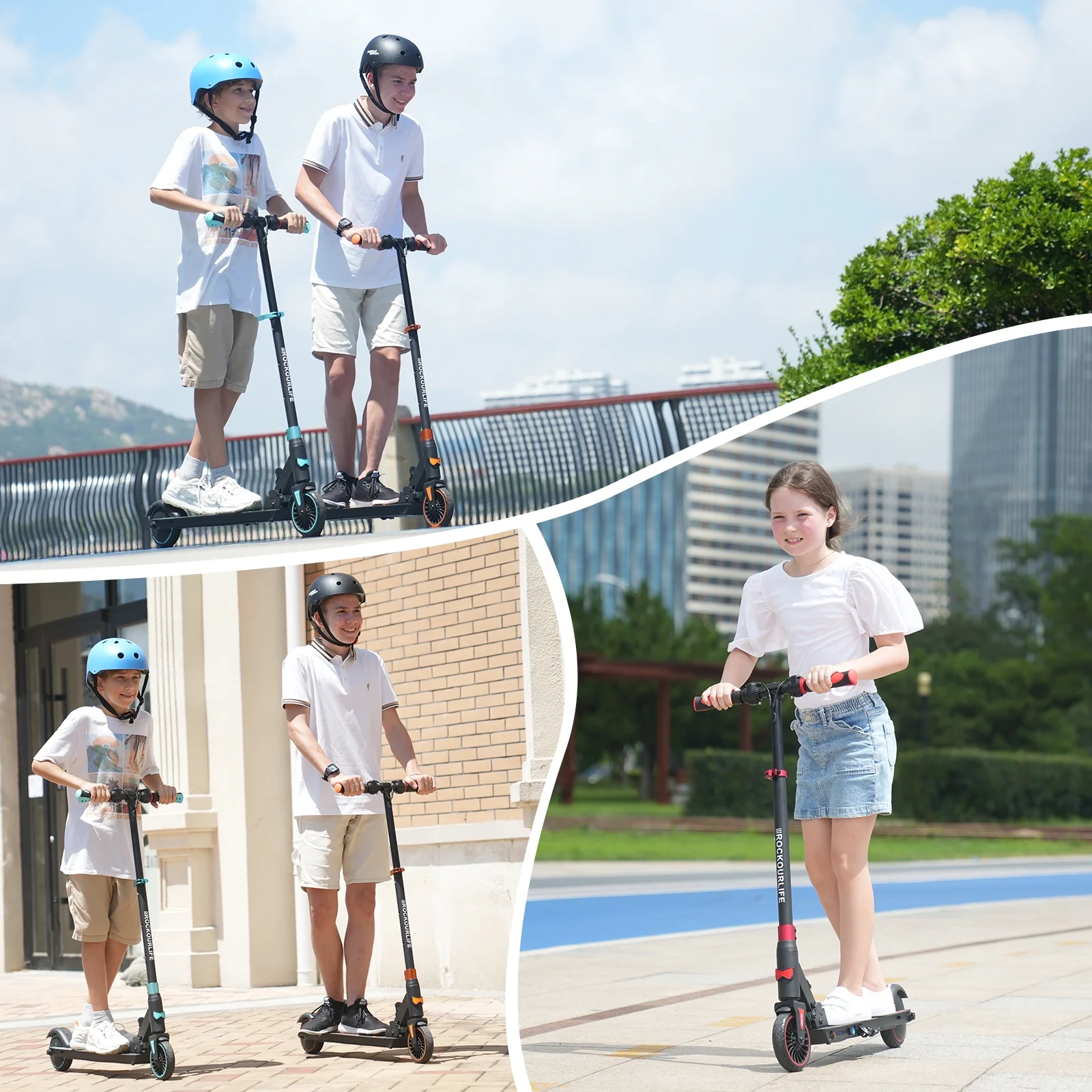 RCB Electric Scooter for Kids Ages 8+, Lightweight and Foldable, Max 10 Miles & 12.5Mph, Double Brake, Adjustable Height Anti-Slip Handlebars,Blue - Curated Treasures Market