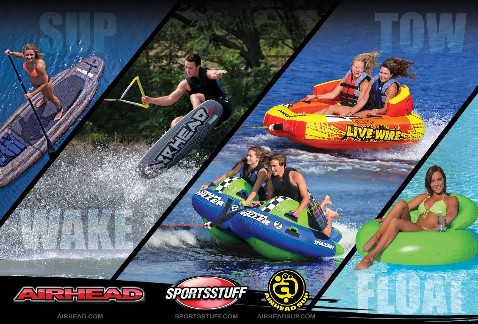 Airhead Ahvi-f3 Viper 3 Triple Rider Cockpit Inflatable Towable Lake Water Tube
