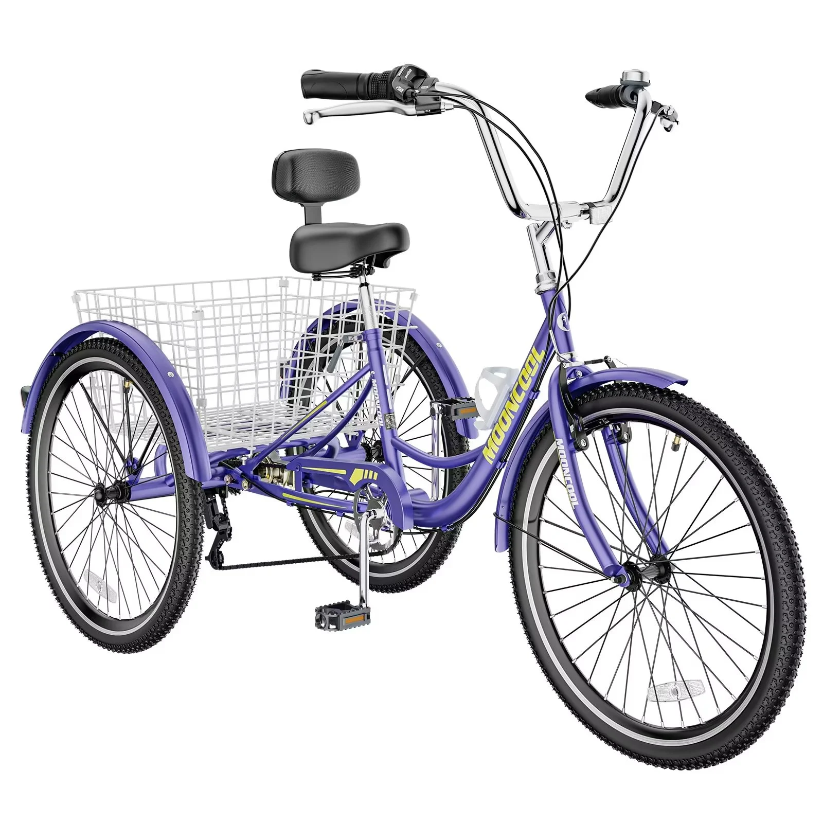 MOPHOTO Adult Tricycles 3 Wheel 7 Speed Trikes, 20/24/26 inch with Big Basket for Shopping, Picnics Exercise Men's Women's Senior's Trike
