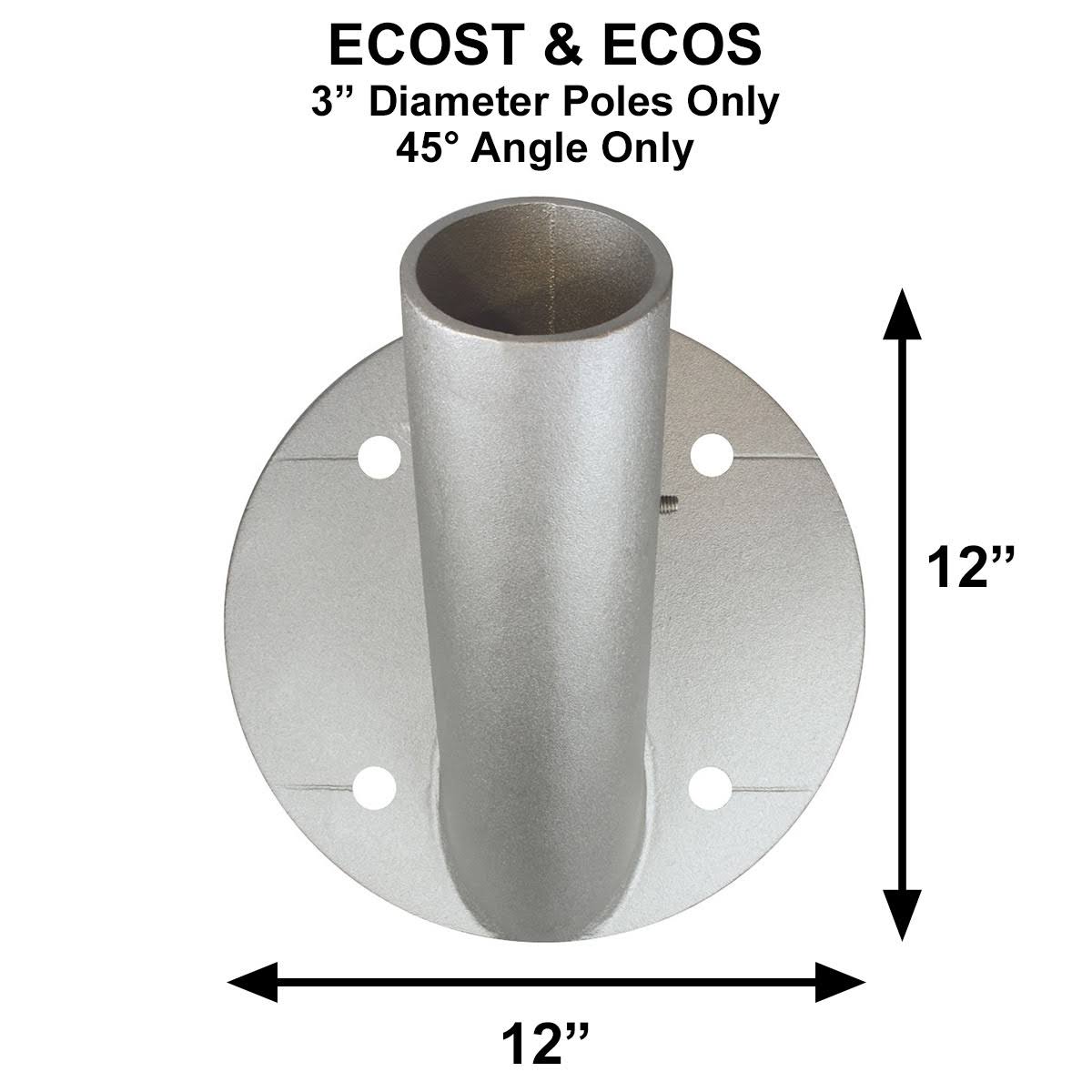 Outrigger Wall Mount Series 8ft Flagpole eCost - Black Finish