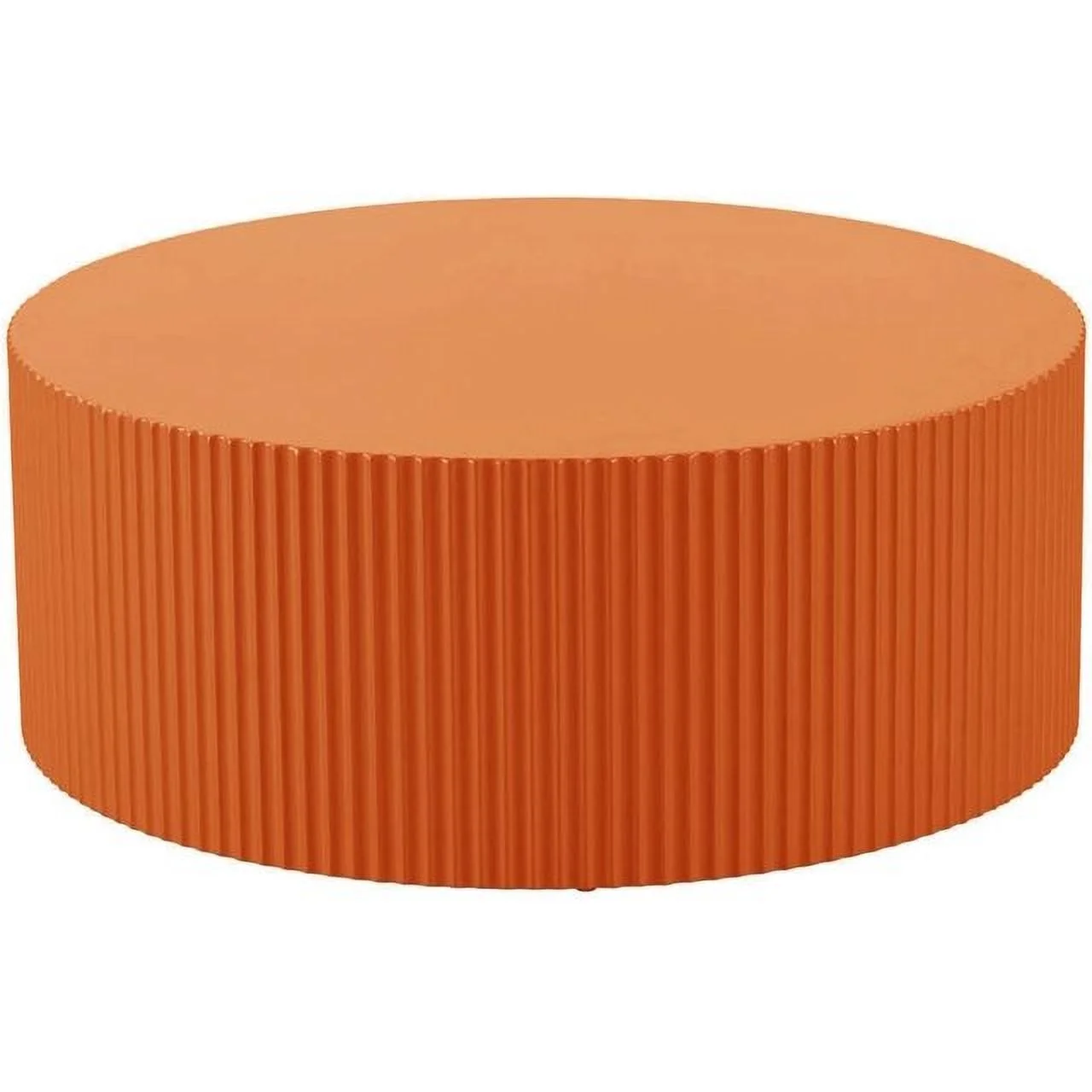 Kevinplus 35.43" Round Coffee Table, Matte Orange Wooden Large End Table for Living Room, Modern Luxury Side Tables Accent for Home Office