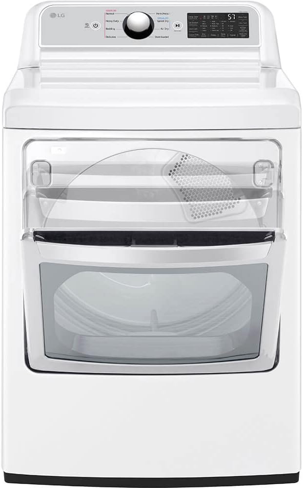 LG DLE7400W 7.3 Cu. Ft. Rear Control White Dryer with EasyLoad Door