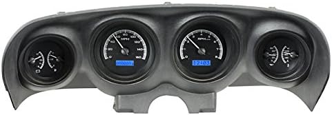 Dakota Digital VHX-69F-MUS-K-B Compatible with 1969 70 Ford Mustang Analog Dash Gauge System Black Alloy Blue Backlighting