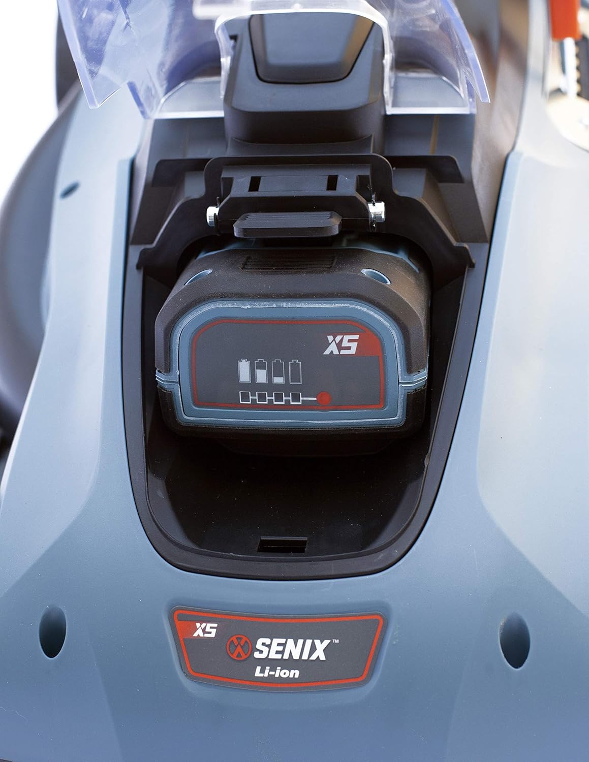 SENIX 58 Volt Lithium-Ion Cordless Brushless Push Lawn Mower with Battery and Charger Include, Blue, 15 Inch