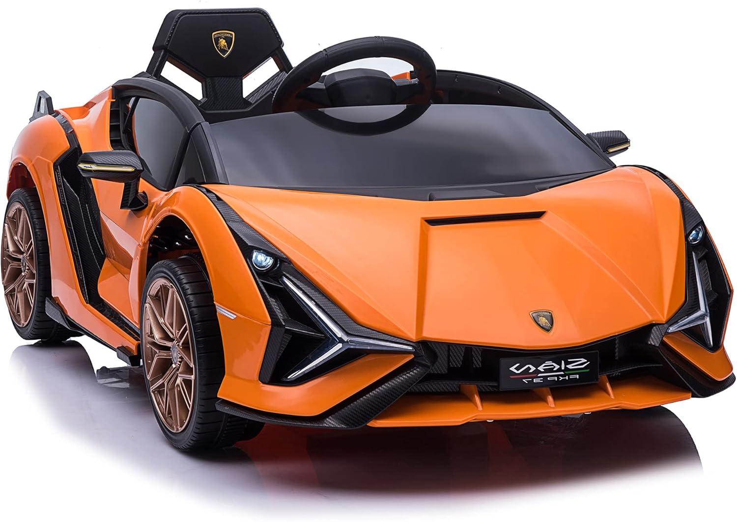 TOBBI 12V Electric Ride On Car for Kids, Licensed Lamborghini Sian Battery Powered Motorized Vehicles w/ Parent Remote Control, LED Lights Horn, Red
