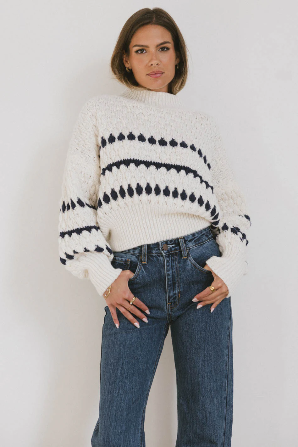 Inara Knit Sweater in Navy - FINAL SALE