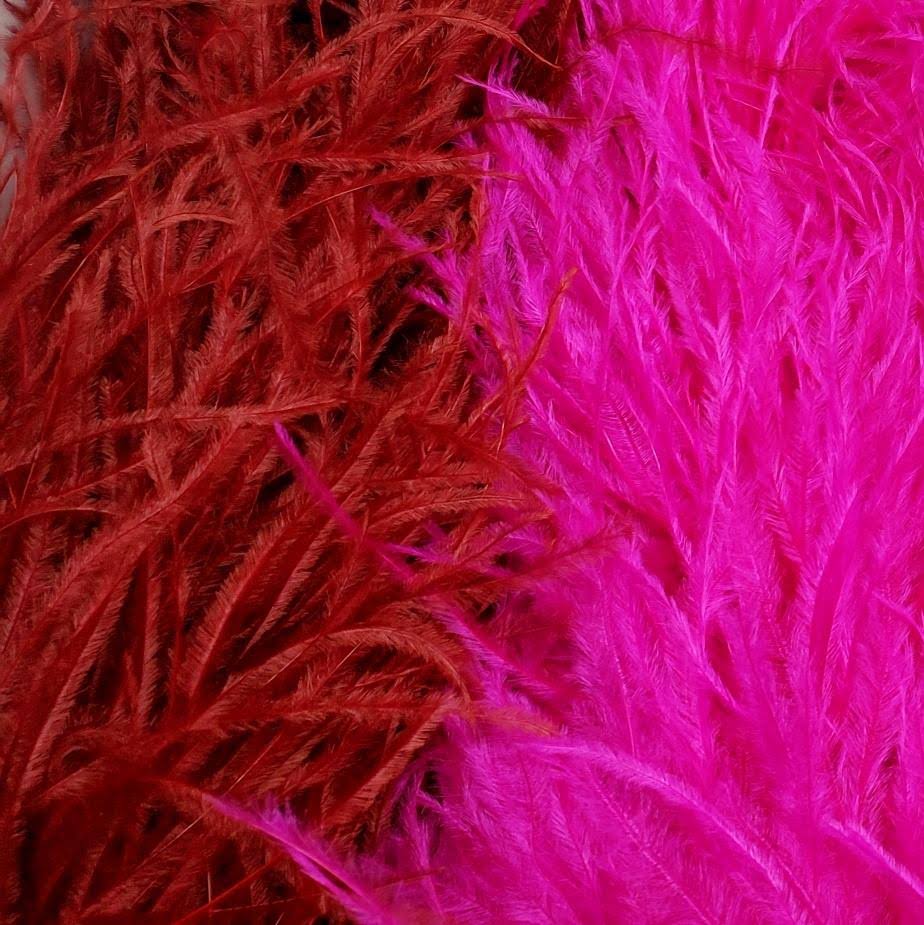 KOLUNTU Genuine Ostrich Feather Boa, 6 Ply Hot Pink