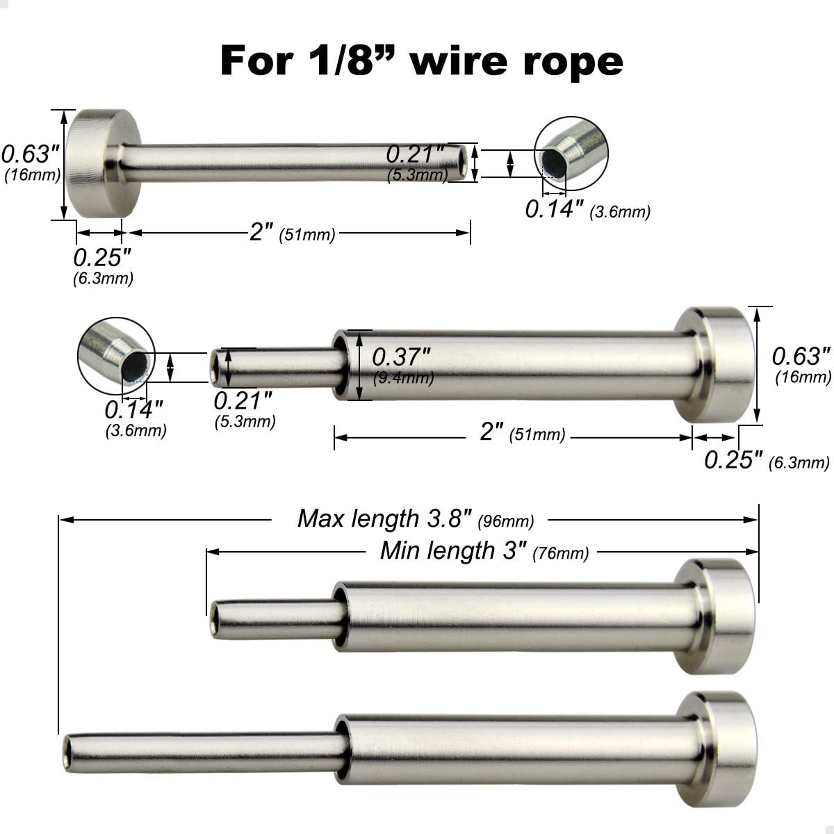 Lulultn Stainless Steel Cable Railing Hardware Kit, for 1/8 Cable Railing System, for Wood & Metal Post, Invisible Turnbuckle Kit 20 Pairs