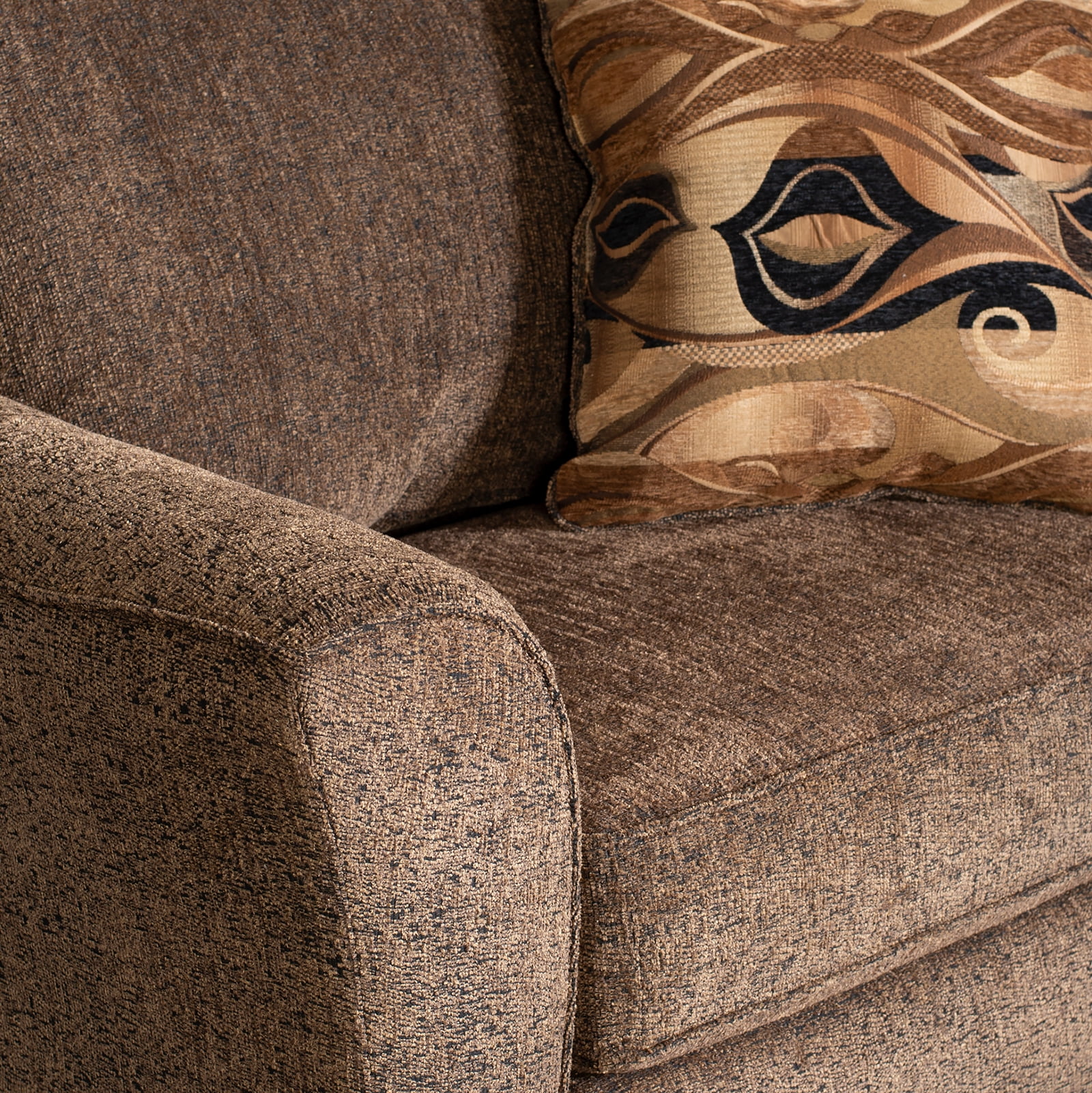 Roundhill Furniture Camero Pillowback 4-Piece Sofa Set, Fabric, Chocolate Color