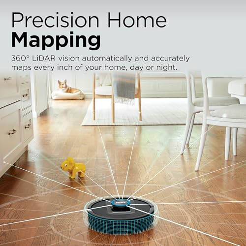 Shark RV2820AE Detect Pro Self-Empty Robot Vacuum with Bagless, 60-day Capacity HEPA Base, 3 Detect & React Technologies, Auto Deep-Clean on Carpets and Hardfloors, NeverStuck Tech, Wi-Fi Black/Bronze