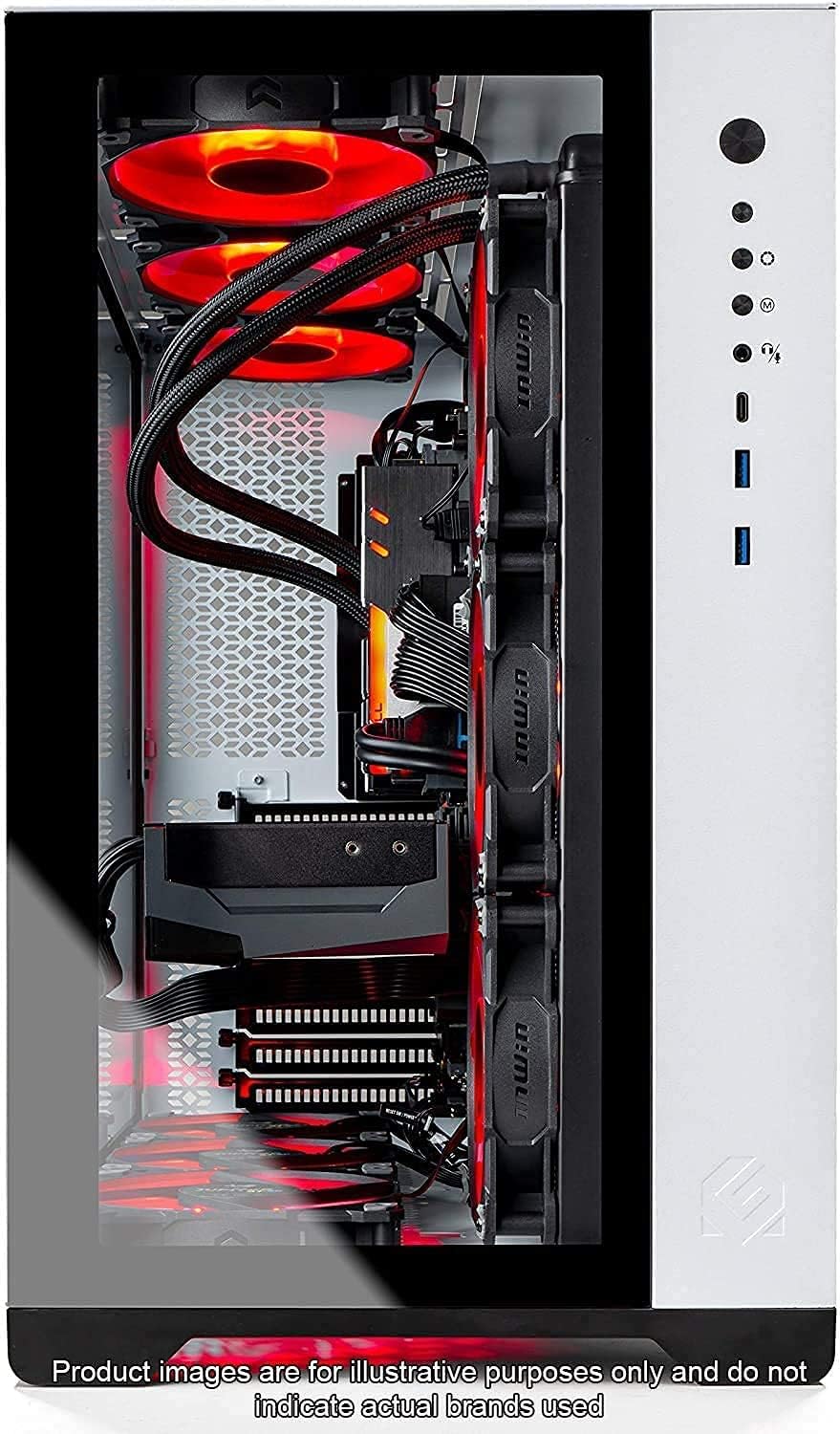 Skytech Prism II Gaming PC Desktop – AMD Ryzen 7 5800X 3.8 GHz, NVIDIA RTX 3080, 1TB NVME Gen4 SSD, 16GB DDR4 RAM 3200, 850W Gold PSU, 360mm AIO, 11AC Wi-Fi, Windows 11 Home 64-bit