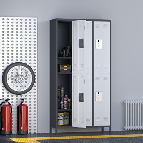 METAN Metal Storage Locker for School Office Gym Bedroom, 12 Doors Locker Cabinet for Employees, Industrial Steel Storage Locker with 12 Hooks, Assembly Required (12 Door-Light Gray)