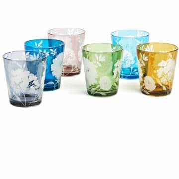 Pols Potten - Peony Glass Tumblers - Set of 6