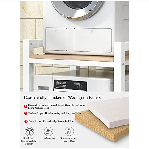 Laundry Space with Stackable Washer and Dryer Stand - 400KG Portable Rack for Over Washer Storage - Adjustable Front Load Kit