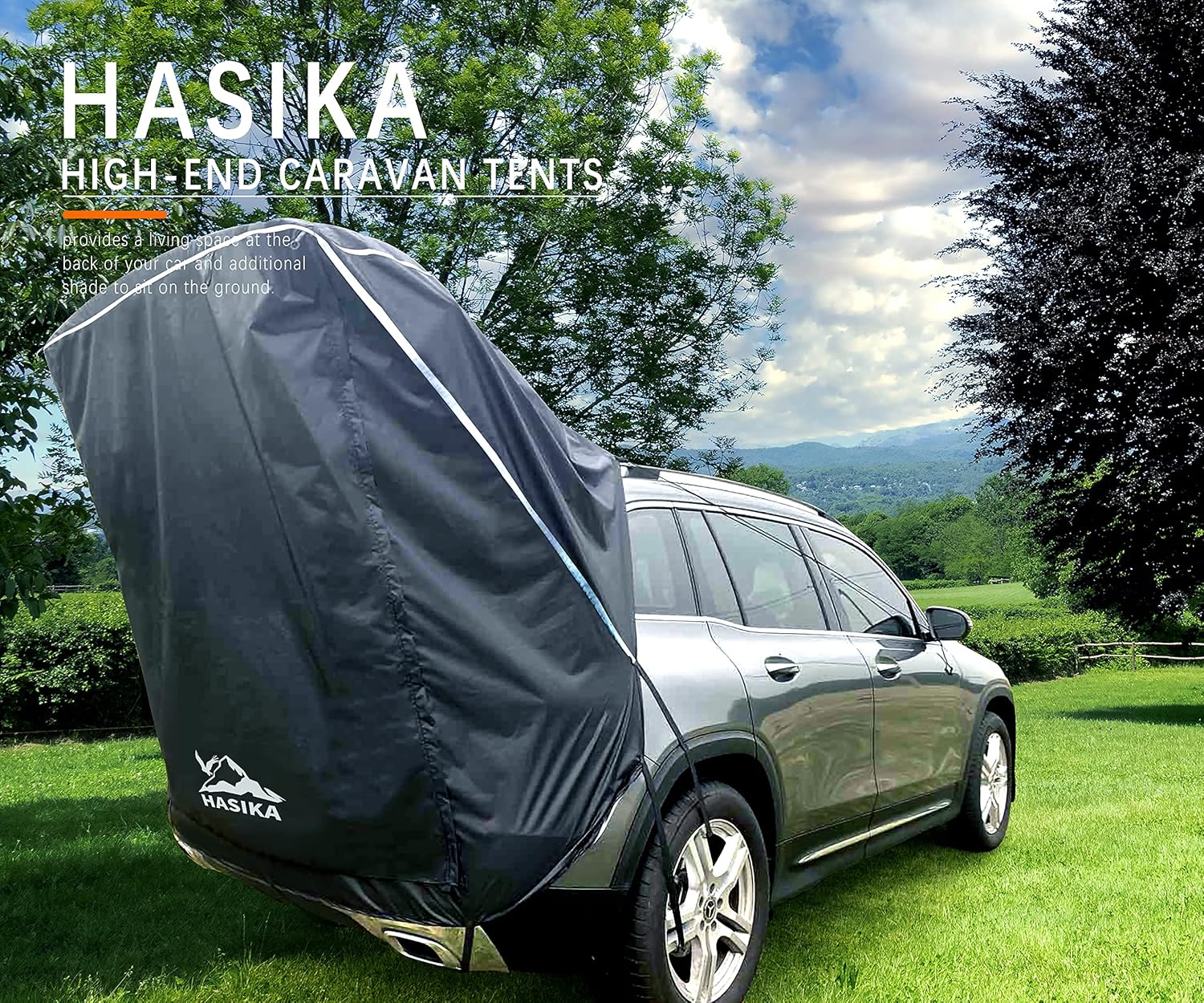 Tailgate Shade Awning Tent for Car Camping Road Trip Essentials Midsize to Full Size SUV Van Waterproof 3000MM Black (Small)