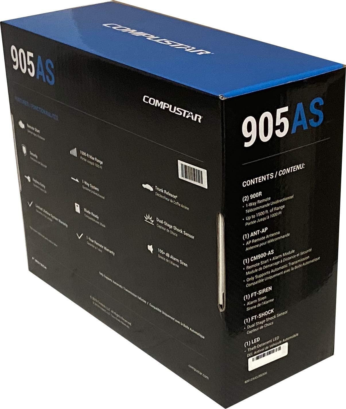 Compustar CS905-AS All-in-One 4 Button 1 Way Alarm & Remote Start System 1500' Range