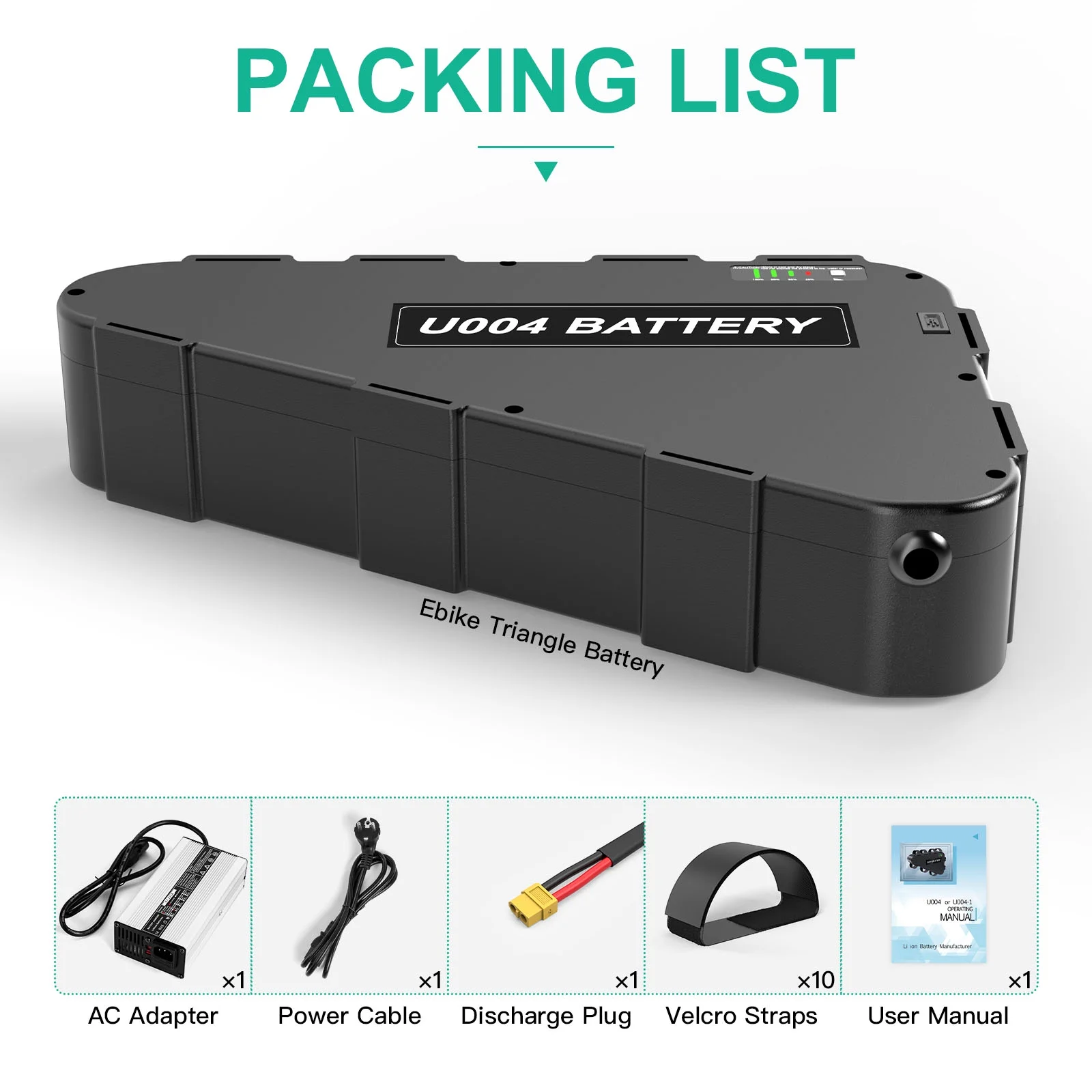 BVSLTUK 52 Volt Ebike Battery 20AH Lithium Battery Pack for  200W-2000W Bafang Aw Ancheer Voilamart and Other Motors Triangle Electric Bike Battery(with charger).