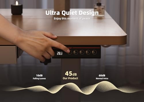Standing Desk with Drawers, 48 x 24 Inch Adjustable Height Stand Up Desk, Electric Sit Stand Computer Desk for Home Office, Rustic Brown