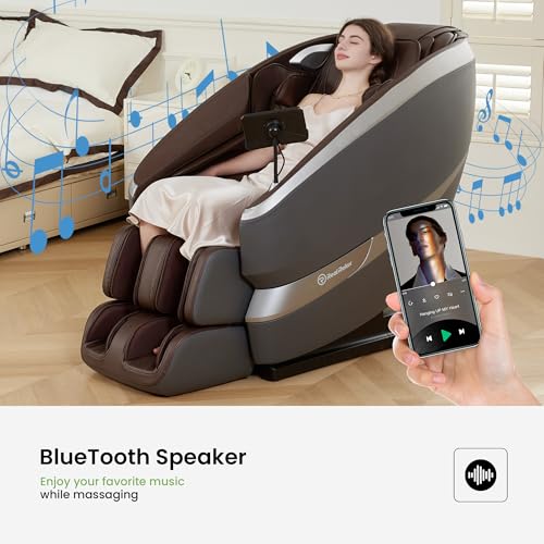 Real Relax Massage Chair Full Body of Dual-core S Track, 12 Auto Modes, Back and Calves Heating, Zero Gravity Massage Recliner Chair, FS01 Brown
