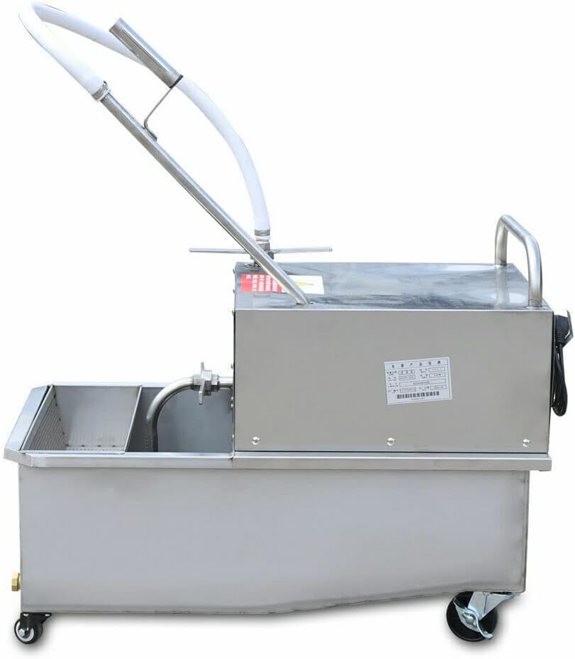 Fryer Oil Filter, 55L Large Capacity Commercial Fryer Oil Filter Cart Machine With Oil Unloading Valve, Portable Kitchen Oil Filter System With Universal Casters For Fried Food Production