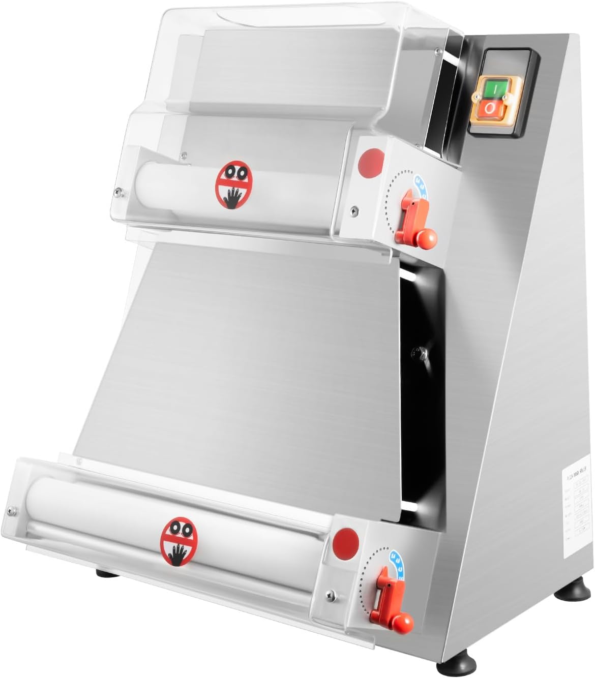 Commercial Dough Roller Sheeter 15.7", Electric Pizza Dough Roller Machine 5s Fast Production, Food Preparation Equipment, 370W Automatic Pizza Making Machine for Noodle Pizza Bread and Pasta