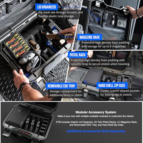 VAULTEK LifePod XT Series Biometric Waterproof Multiple Handgun Safe Modular Interior Secure Rugged Portable Electronic Lockbox with Backlit Keypad (XTSi Gunmetal)