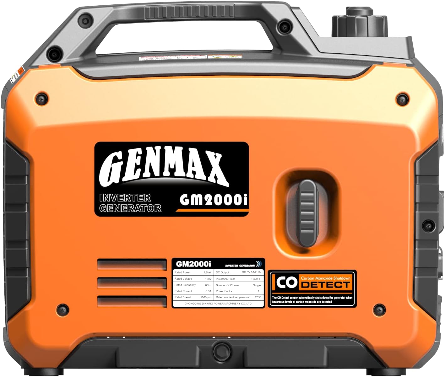 GENMAX Quiet Power Series Inverter Generator，Gas Powered, EPA Compliant, Eco-Mode Feature, Ultra Lightweight for Backup Home Use & Camping (GM5500i)