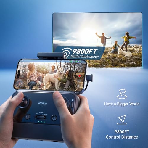 Ruko U11MINI 4K, Drones with Camera for Adults 4K Video 8K Photo, Under 249g, 3-Axis Gimbal EIS, 20000ft FPV Transmission, AI Takeoff/Landing, Auto Return, GPS with Beeper, Beginner (96-Min Flight)