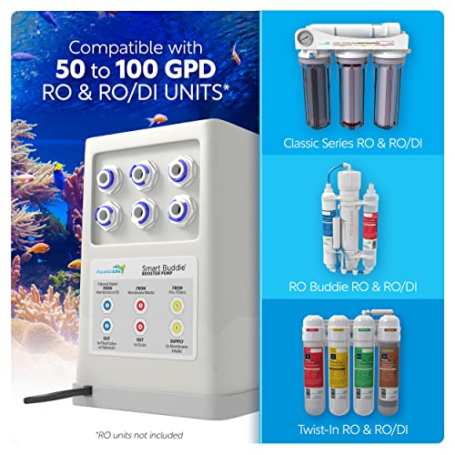 AquaticLife Smart Buddie RO Water Booster Pump Kit Reverse Osmosis Water Filter System RO/DI Filtration Units, Pressure Boost Pumps