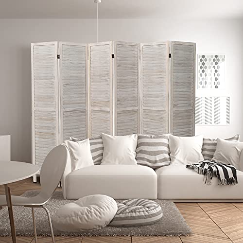 Babion 6 Panel Room Divider, Wood Room Divider Temporary Wall, Extra Wide Folding Room Dividers and Privacy Screens, Room Dividers for Bedroom Studio Apartment Dorm(Beige)
