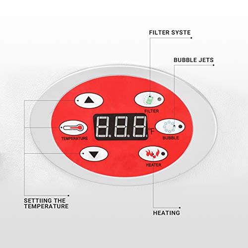 #WEJOY AquaSpa Portable Hot Tub 61X61X26 Inch Air Jet Spa 2-3 Person Inflatable Square Outdoor Heated Hot Tub Spa with 120 Bubble Jets, Black/White, one Size (AQA_SPA-A154_Black/White)