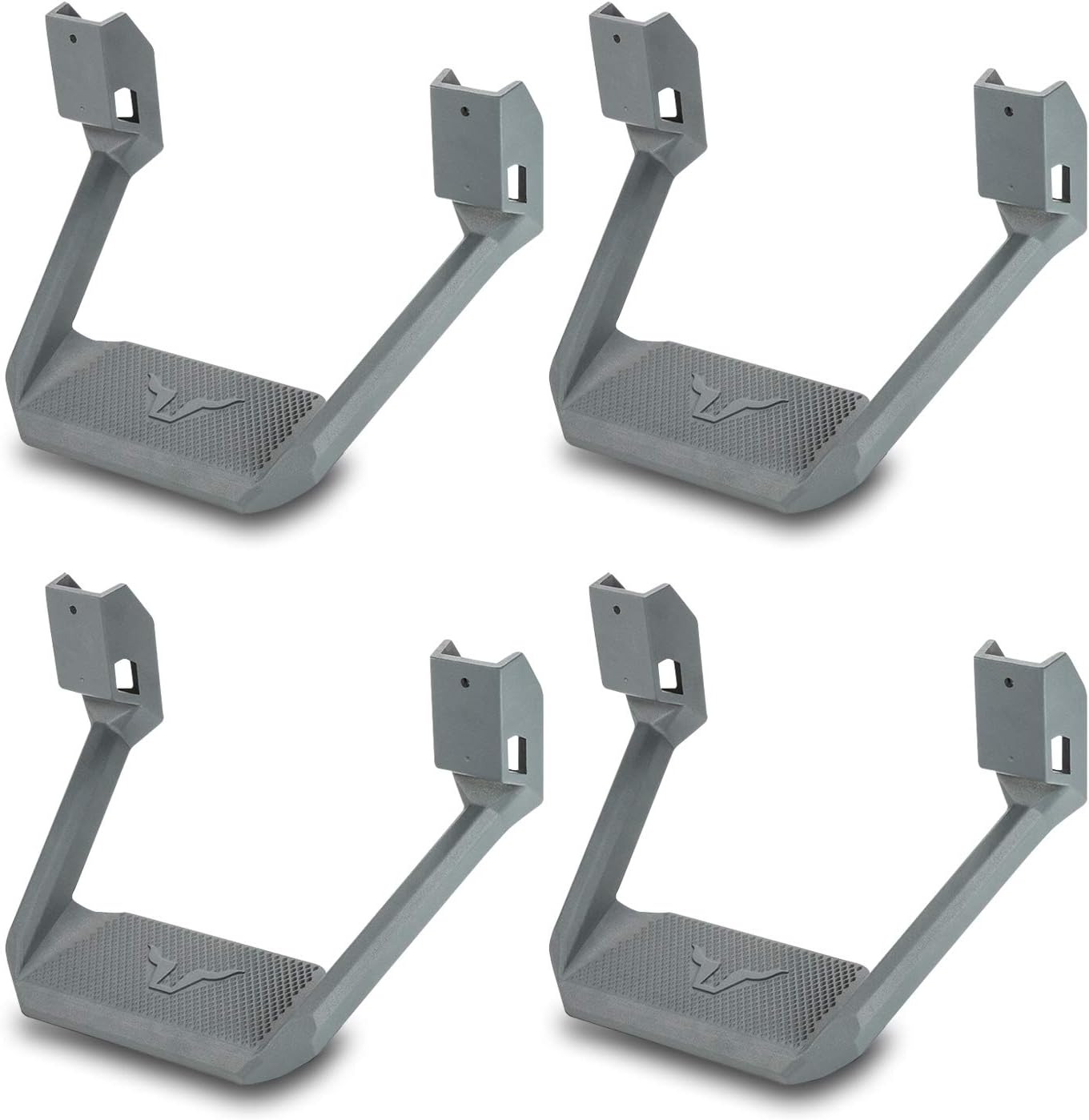 Bully BBS-5002 Universal Aluminium Side Steps in Powdercoat Black - New Updated Design - Fits Various Trucks from Chevy (Chevrolet), Ford, Toyota, GMC, Dodge RAM and Jeep Pack of 2