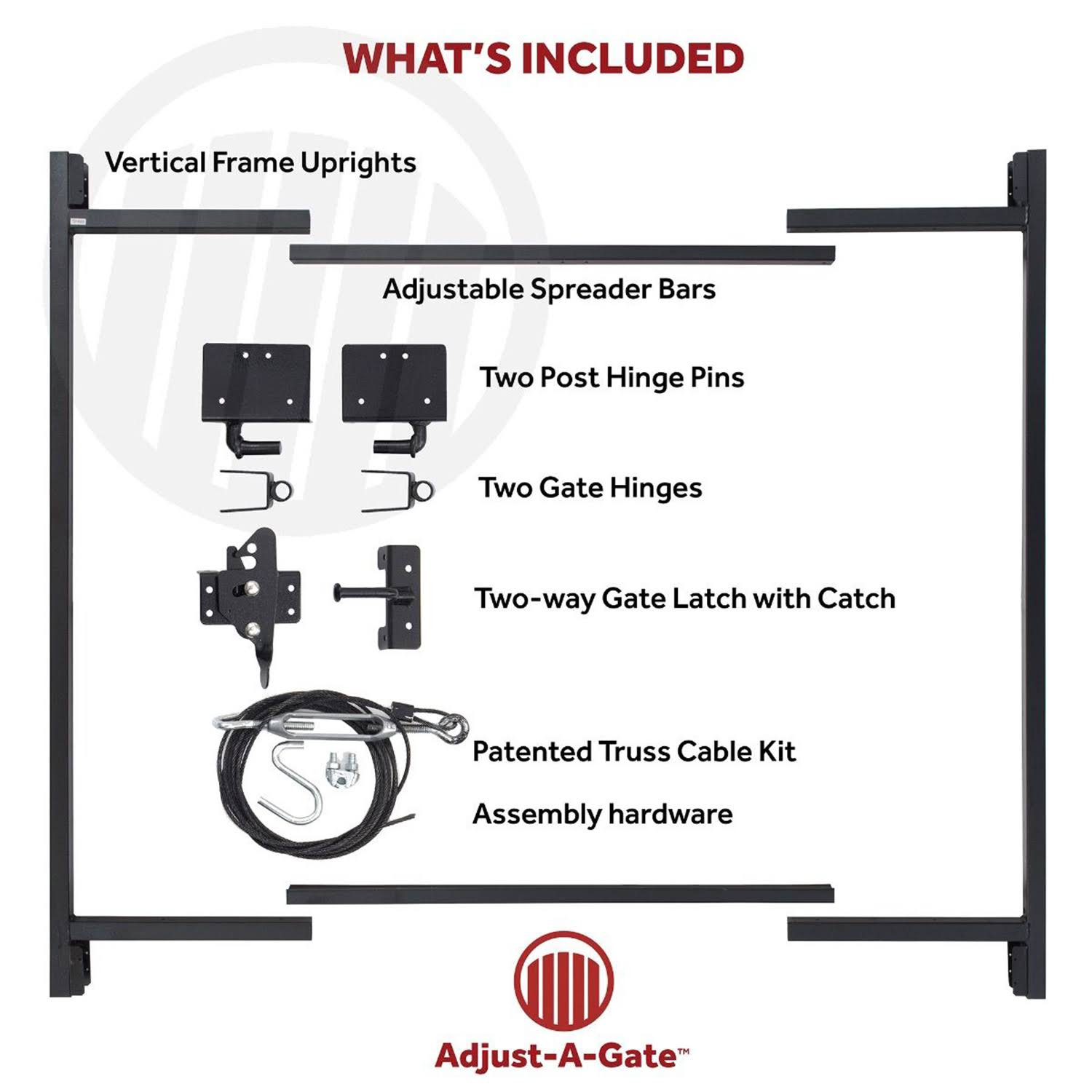 Adjust-A-Gate Steel Frame Gate Building Kit, 60x22-96 inch Wide Opening (2 Pack)