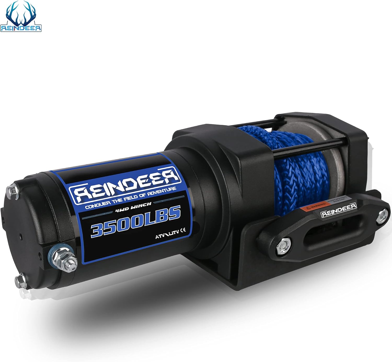 REINDEER New 12V Winch 3500 lb Load Capacity Electric Winch Kit Synthetic Rope with Hawse Fairlead Waterproof IP67 with Wireless Remotes