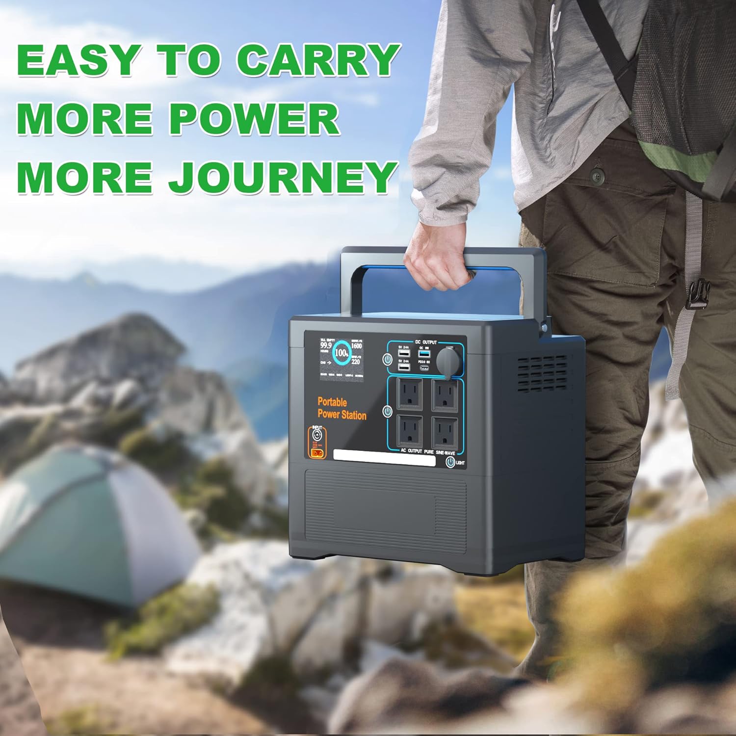 sevkumz Portable Power Station, 240Wh Backup LiFePO4 Battery, 110V/200W Pure Sine Wave AC Outlet, Solar Generator (Solar Panel Not Included) for Outdoors Camping Travel Hunting Emergency