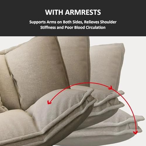 Convertible Folding Sofa Bed, Multifunctional Lazy Floor Couch, Fold-Out Futon Sofa Sleeper Chair, Cotton Linen Twin Size Bed for Bedroom Living Room Guest, Balconies (Blue, 51.1")