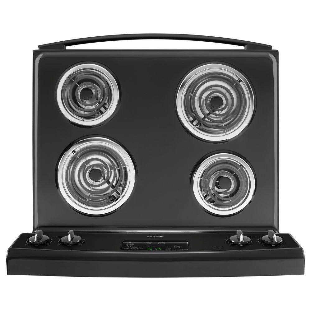 Amana 30-Inch 4.8 Cu. ft. Single Oven Free-Standing Electric Range& with Storage Drawer& Black
