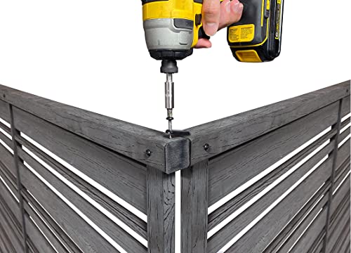 Enclo Privacy Screens EC18015 4 ft H x 5.3 ft W Fresno Outdoor Privacy Fence Screen WoodTek Vinyl No-Dig Kit 2 Panels, Charcoal