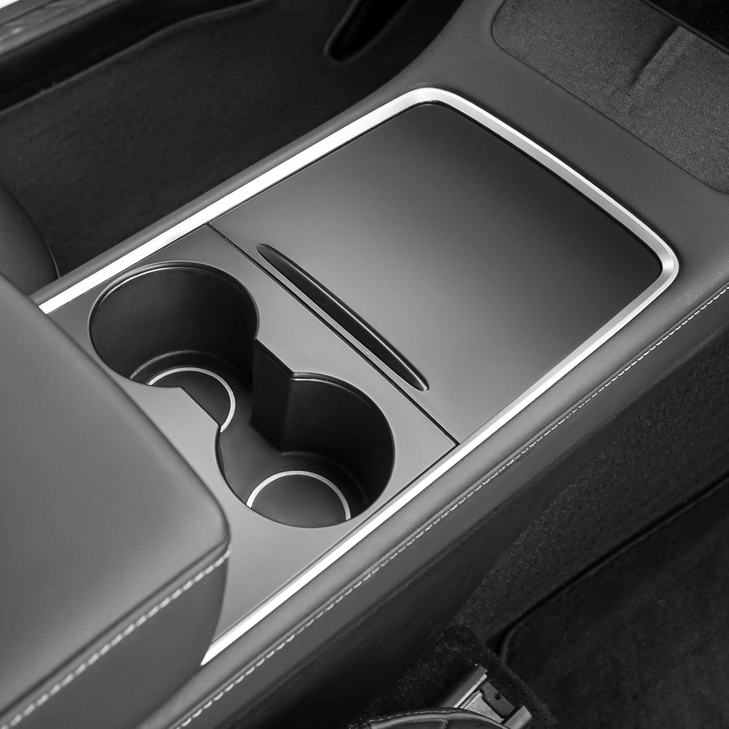powoq Fit 2021 2022 Tesla Model 3 Model Y Center Console Wrap ABS Carbon Fiber Center Console Cover for 2021 2022 Tesla Model 3 Model Y Accessories（Glossy Carbon Fiber, Center Console Kit）