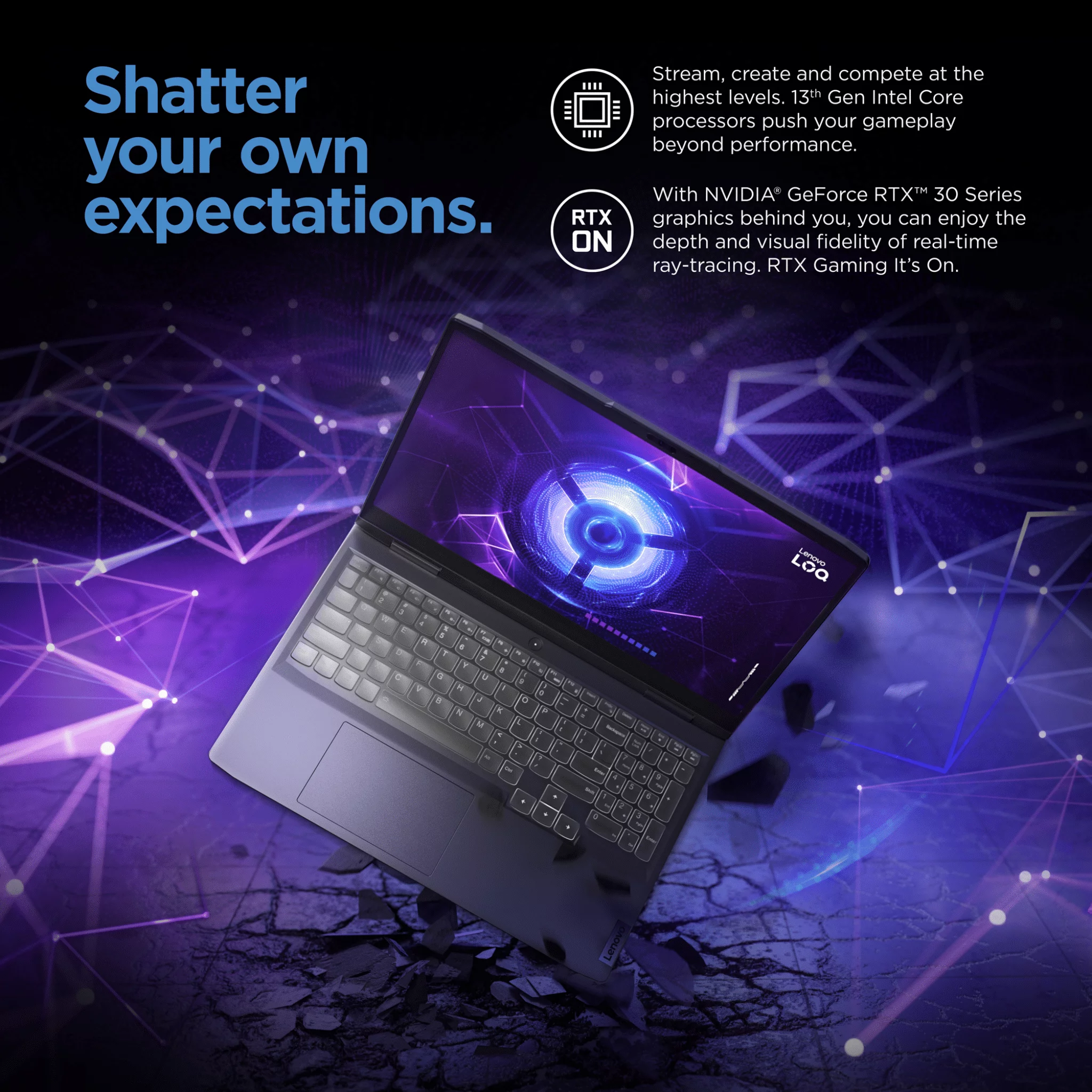 Lenovo LOQ 15.6” FHD 144Hz Gaming Laptop, Intel Core i5-13420H, NVIDIA GeForce GTX 3050 6GB, 16GB RAM, 512GB SSD, Storm Grey, Windows 11, 82XV0094US