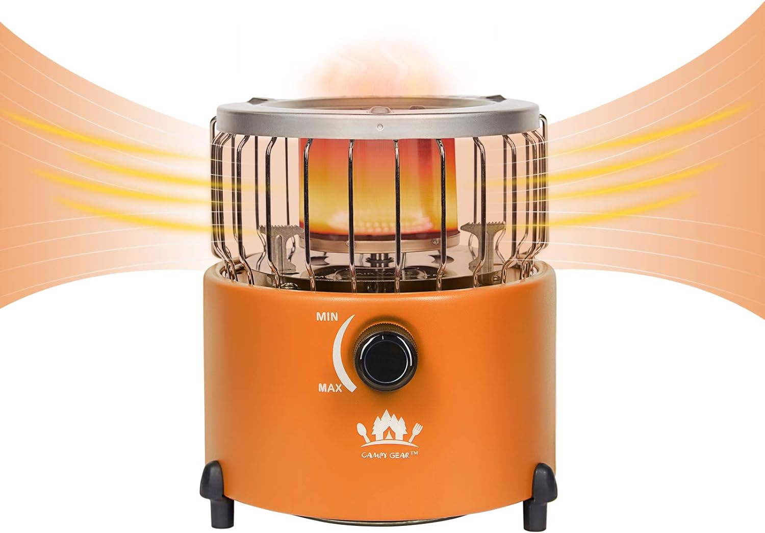Campy Gear Little Guy 2 in 1 Portable Propane Heater & Stove, Outdoor Camping Gas Stove Camp Tent Heater for Ice Fishing Backpacking Hiking Hunting Survival Emergency (Orange)